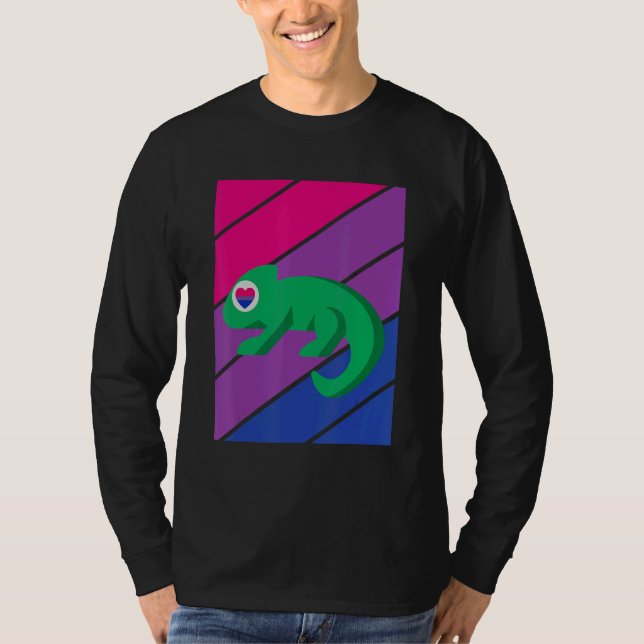 Chameleon Pride Bisexual Flag LGBTQ Proud Ally Pri T Shirt (Framsida)