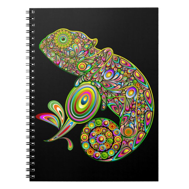 Chameleon Psychedelic Fantasy Anteckningsbok (Framsidan)