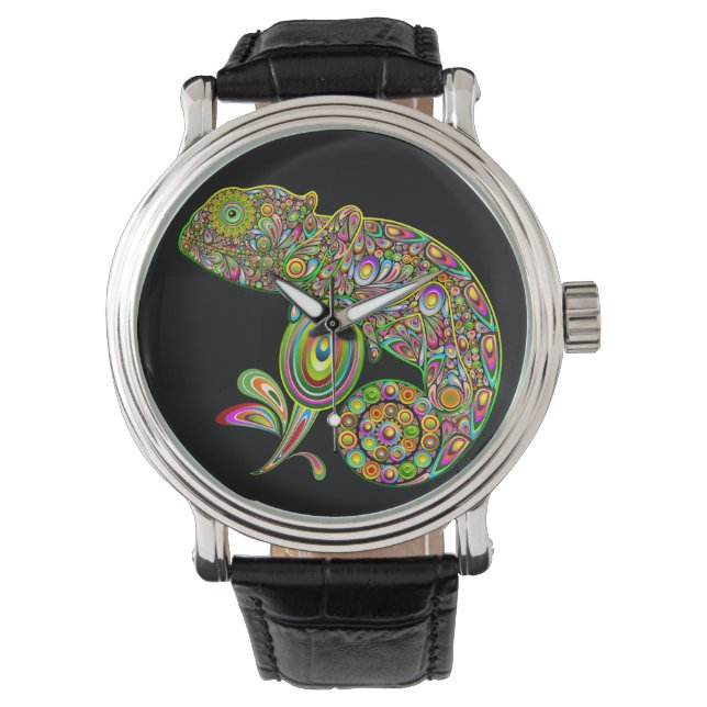 Chameleon Psychedelic Fantasy Armbandsur (Framsida)