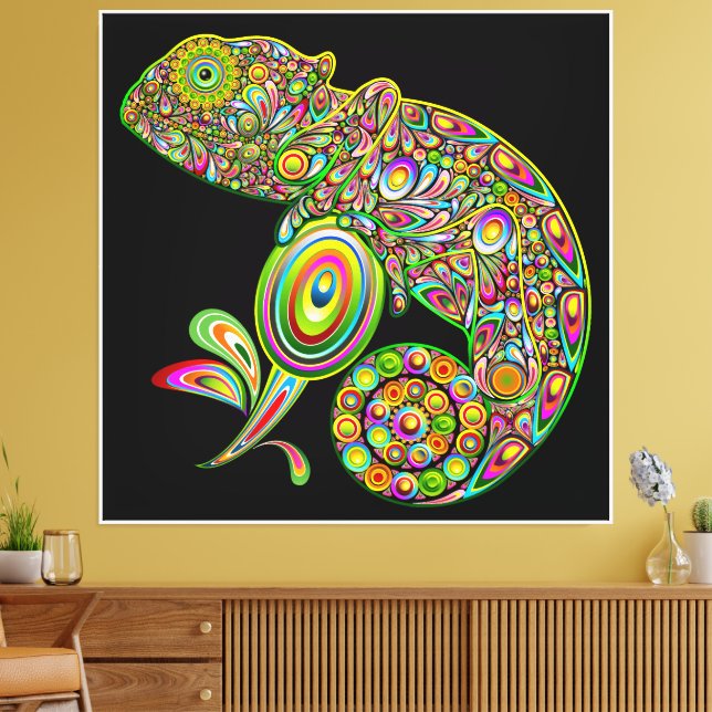 Chameleon Psychedelic Fantasy Canvastryck (Insitu (Vardagsrum))