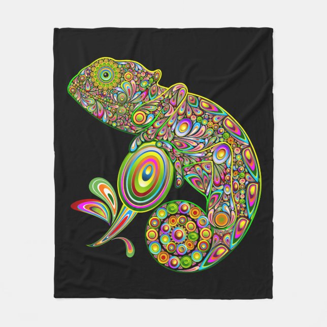 Chameleon Psychedelic Fantasy Fleecefilt (Framsidan)