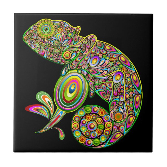 Chameleon Psychedelic Fantasy Kakelplatta (Framsidan)
