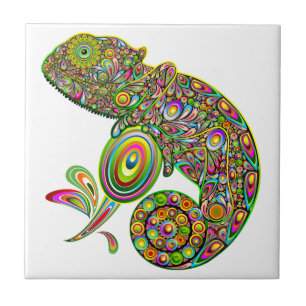 Chameleon Psychedelic Fantasy Kakelplatta