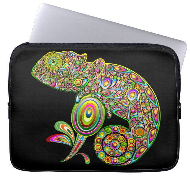 Chameleon Psychedelic Fantasy Laptop Fodral (Framsidan)