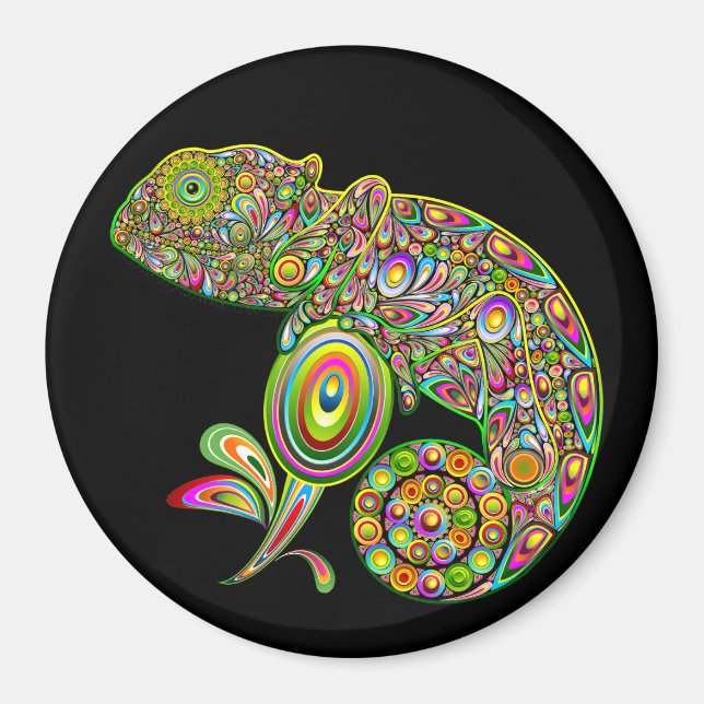 Chameleon Psychedelic Fantasy Magnet (Framsidan)