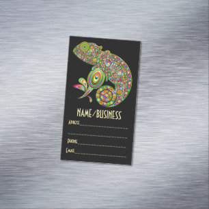 Chameleon Psychedelic Fantasy Magnetiska Visitkort
