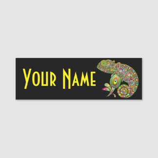 Chameleon Psychedelic Fantasy Namnbricka
