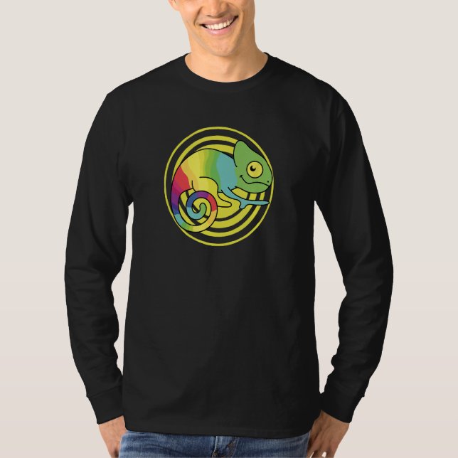 Chameleon Rainbow Colored Chameleons T Shirt (Framsida)