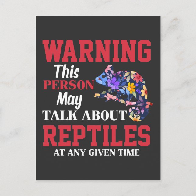 Chameleon Reptile Älskare Animal Fläkt Vykort (Framsida)