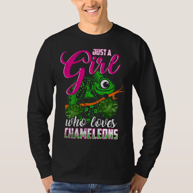 Chameleon Reptile Animal Girl Woman T Shirt (Framsida)