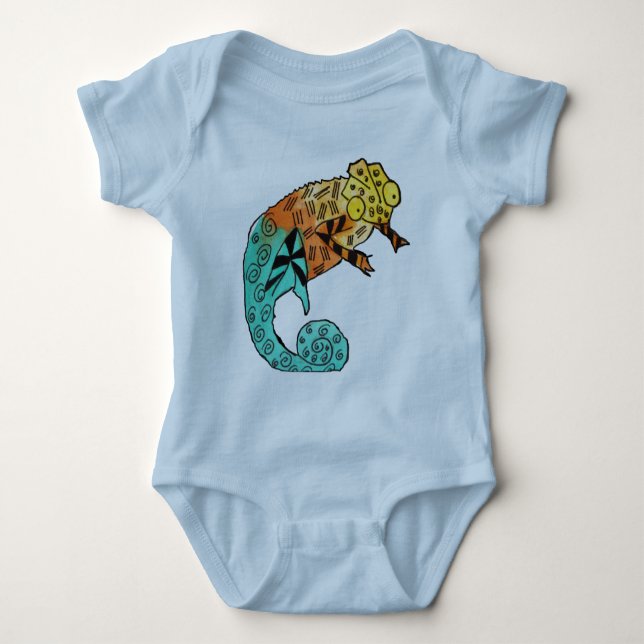 Chameleon reptile bläck t-shirt (Framsida)