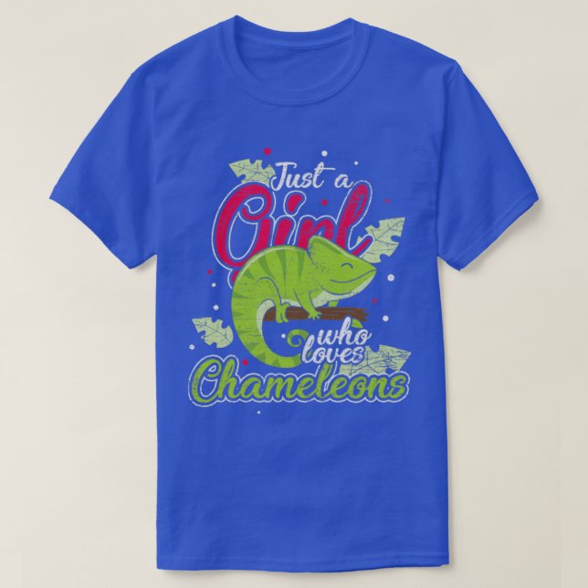 Chameleon Reptile Girl Retro Chameleons T Shirt (Design framsida)