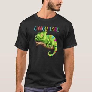 Chameleon Reptiles Iguano Lizard Camouflage Terrar T Shirt