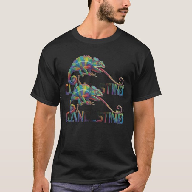 Chameleon Short Sleeve T-Shirt – Colorful Design (Framsida)