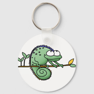 Chameleon Tecknad Lizard Cute Nyckelring