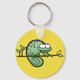 Chameleon Tecknad Lizard Cute Nyckelring