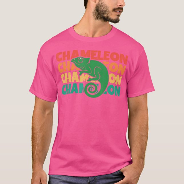 Chameleon Text Veiled Panther Chamaeleonidae Chame T Shirt (Framsida)