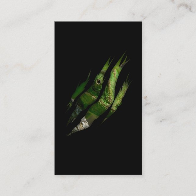 Chameleon Torn Art Animal Lizard Visitkort (Framsida)