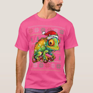 Chameleon Wearing Santa Hat Julafton Chameleon Äls T Shirt