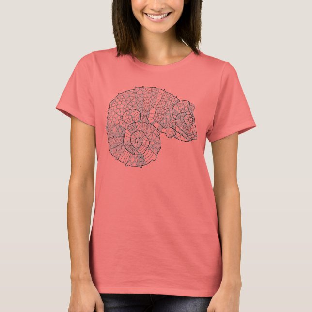 Chameleon Zendoodle Tee Shirt (Framsida)