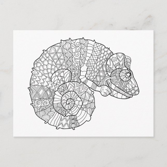 Chameleon Zendoodle Vykort (Framsida)