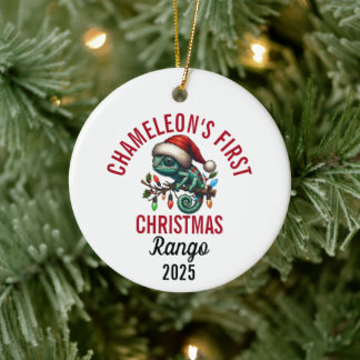 Chameleon's First Christmas 2025 Julgransprydnad Keramik