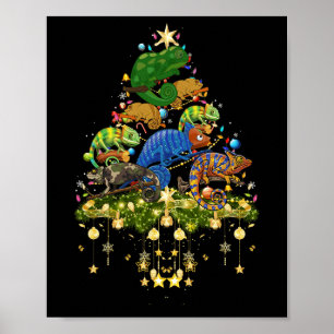 Chameleons Julgran Ljus Helgdag Chameleon Poster