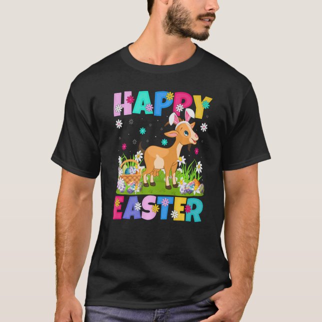 Chamois Glad påsk Bunny Chamois Påsk Söndag T Shirt (Framsida)