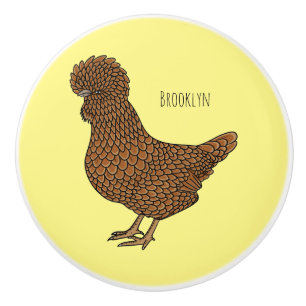 Chamois polsk kyckling serieillustration knopp
