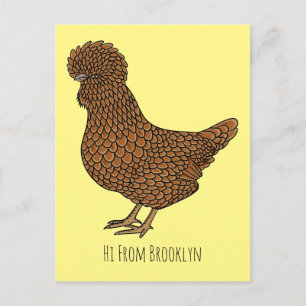 Chamois polsk kyckling serieillustration vykort