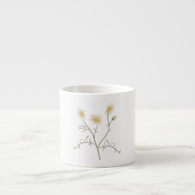 Chamomile Botanical Illustration Coffee Mug Espressomugg (Framsidan)