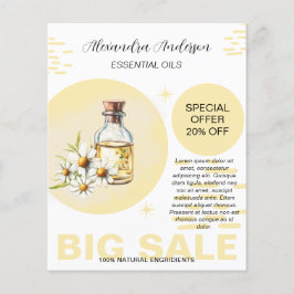 Chamomile Essential Oils Watercolor Botanical Flygblad