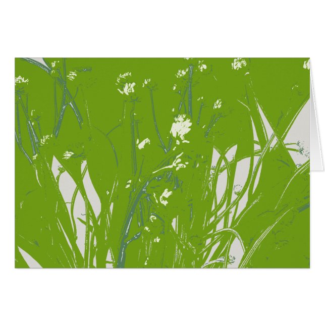 chamomile fält grönt hälsningskort (Framsidan Horizontal)