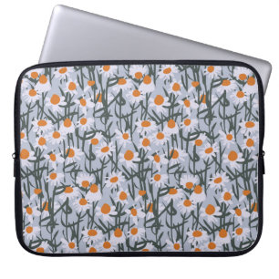 Chamomile fält sömlös mönster på grått-bakgrund laptop fodral