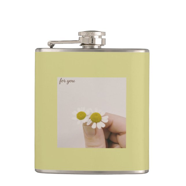 “Chamomile Floral Vinyl Flask – ‘For You’  Fickplunta (Framsidan)
