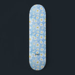 Chamomile Flower Blue & Namn eller Text Mini Skateboard Bräda 18,5 Cm<br><div class="desc">Visa dig med den här unika kamomillens blå tryckskateboard. Fyll i med ditt namn eller din text.</div>
