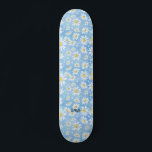 Chamomile Flower Blue & Namn eller Text Mini Skateboard Bräda 18,5 Cm<br><div class="desc">Visa dig med den här unika kamomillens blå tryckskateboard. Fyll i med ditt namn eller din text.</div>
