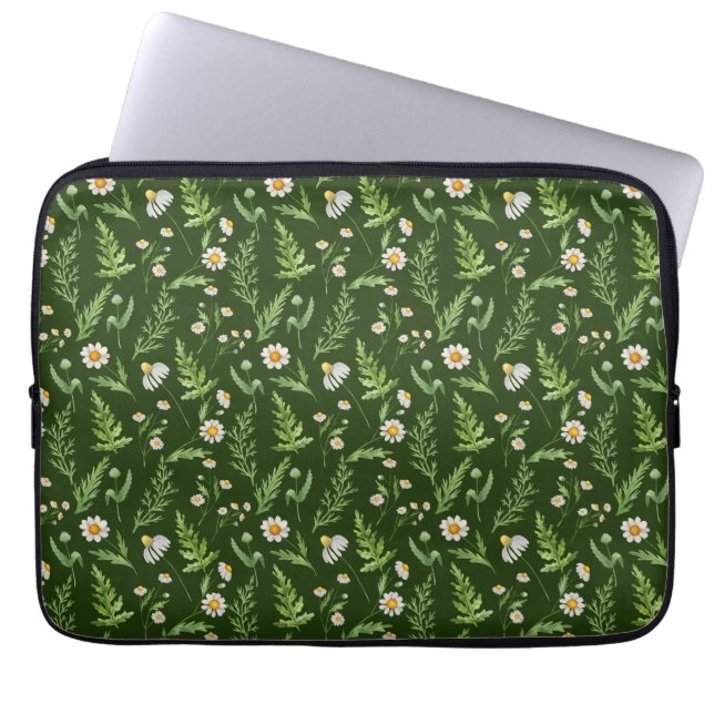 Chamomile Flower Botanical Rustic Mönster Laptop Fodral (Framsidan)