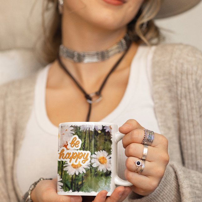 Chamomile Flower Mugg (Watercolor Daisy Flower Coffee Mug)