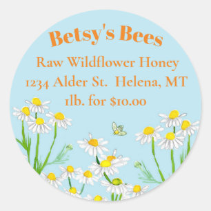 Chamomile Flowers Bees honey for sale Runt Klistermärke