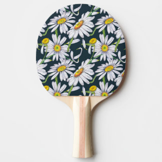 Chamomile Flowers: Mörk blått Watercolor. Pingisracket