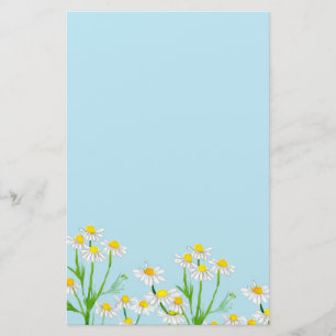 Chamomile Flowers Örter Brev Writing Brevpapper