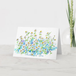 Chamomile Garden Watercolor Thinking Kort