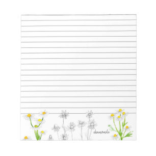 Chamomile Herb Watercolor Plant Teckning Lining Anteckningsblock