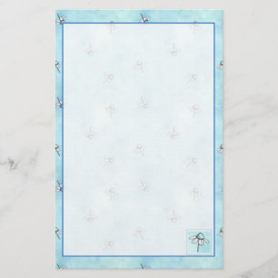 Chamomile Örters Flower Blue Watercolor Brevpapper
