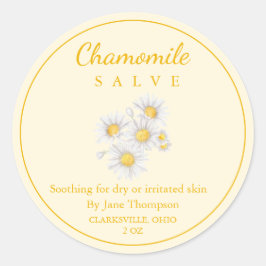 Chamomile Salve / balm Label Runt Klistermärke