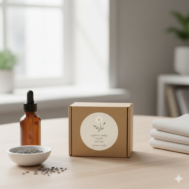 Chamomile Sprig - Soft Cream Runt Klistermärke (Skapare uppladdad)