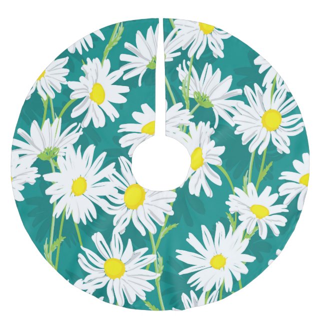 Chamomile Turcos: Blommigt Sömlös illustration. Julgransmatta Borstad Polyester (Framsidan)