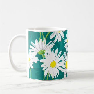 Chamomile Turcos: Blommigt Sömlös illustration. Kaffemugg