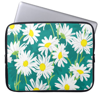 Chamomile Turcos: Blommigt Sömlös illustration. Laptop Fodral